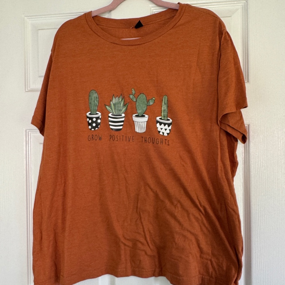SHEIN 4xl plants grow positive thoughts shirt
